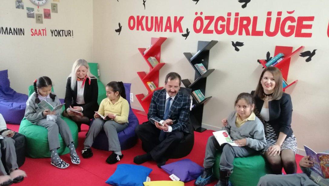 Hacıilbey İlkokulu'nda Kütüphane Açılışı Yapıldı. 